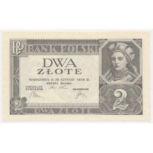 2 zlote, 1936—no overprint, series, or serial number