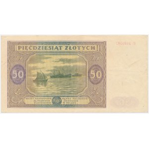 50 zlotých 1946 – malé písmeno – D