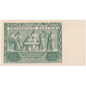 50 złotych 1936 Dąbrowski - tylko druk rewersu