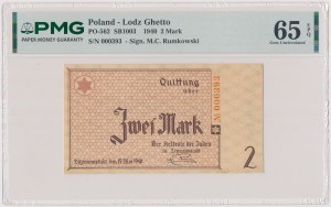 Getto w Łodzi, 2 marki 1940 - ENTWERTET - No 000393