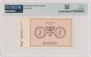 Getto w Łodzi, 2 marki 1940 - ENTWERTET - No 000393
