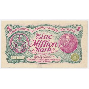 Gdańsk, 1 milión mariek, 1923 – 5 číslic – otočená hviezdička
