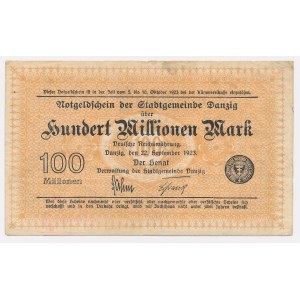 Gdańsk, 100 million marks, 1923