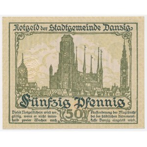 Gdańsk, 50 fenigov, 1919 – zelené