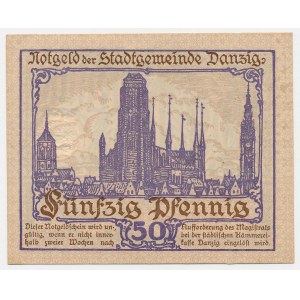 Gdańsk, 50 pfennigs, 1919 – purple