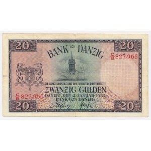 Gdańsk, 20 gulden, 1932 - C/B