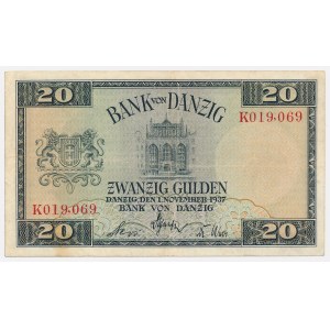 Gdańsk, 20 gulden, 1937 - K