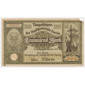 Gdańsk, 1,000 marks, 1922