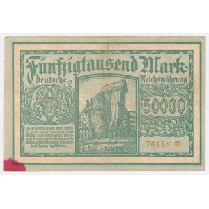 Gdańsk, 50,000 marks, 1923 – 5 digits – “green”
