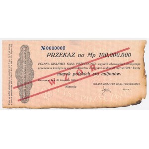 VZOR Prevod vo výške 100 miliónov mkp 1923 – 0000000