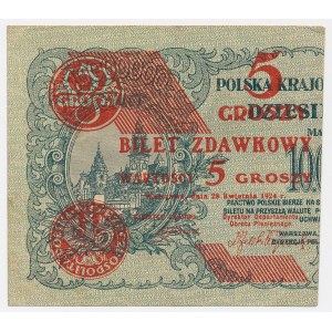 5 groszy, 1924 - left half