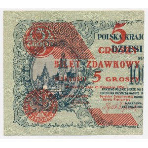5 groszy 1924 - lewa połowa