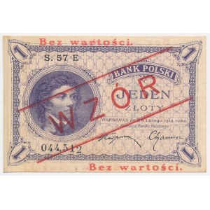1 zloty 1919 S.57 E STAMP - UNPERFORATED