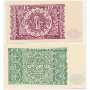1 and 2 zlote, 1946 - set (2 pieces)