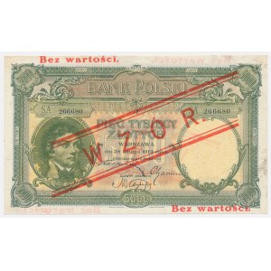 Muster 5.000 Złoty 1919 – flacher Aufdruck