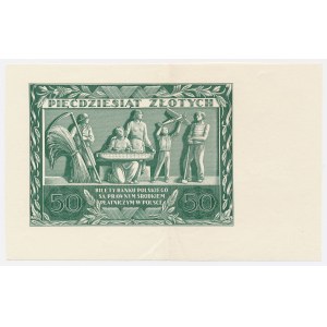 50 złotych, 1936, Dąbrowski—reverse side print only