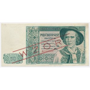 WZÓR Londyn, 50 złotych 1939 - A 012345