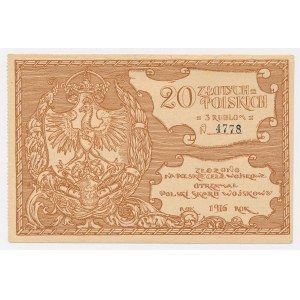 Polski Skarb Wojskowy, 20 złotych = 3 ruble 1916