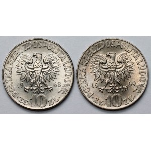 10 złotych 1968 i 1969 Kopernik - zestaw (2szt)