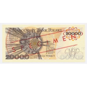 20.000 Złoty 1989 – MUSTER – A 0000000 – Nr. 0856