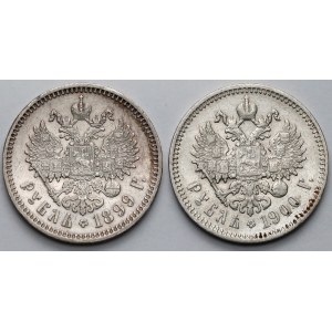 Russia, Nicholas II, Ruble 1899 (FZ) and 1900 (FZ) - set (2 pieces)
