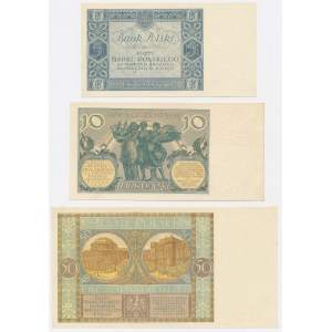 5, 10 a 50 zlotých 1929–1930 – sada (3 ks)