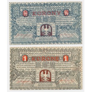 Kraków, 1/2 and 1 korona - set (2 pieces)