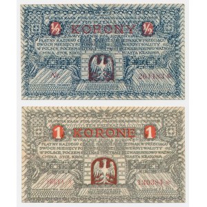 Kraków, 1/2 and 1 korona - set (2 pieces)
