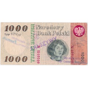 HISTORIC COUNTERFEIT - 1,000 zlotys, 1965