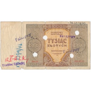 Padělek z té doby – 1 000 zlotých, 1945