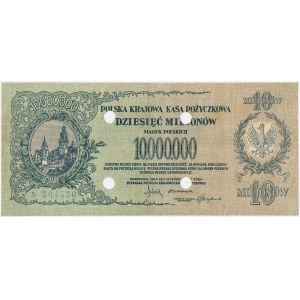 A counterfeit bill from 1923 in the 10 million mkp denomination