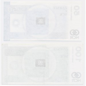 NCR test banknotes (for ATMs), 50 and 100 zł denominations (2 pieces)