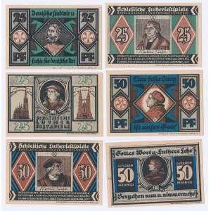 Vroclav (Breslau), 25 a 50 fenigov z roku 1921 – sada (6 ks)