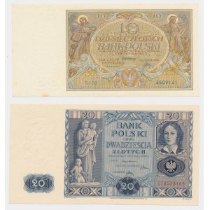 10 zł from 1929 and 20 zł from 1936 - set (2 pieces)
