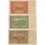 100, 500, and 1,000 zł, 1946 – set (3 pieces)