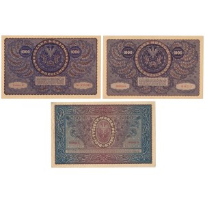 Set of 2x 1,000 and 5,000 mkp, 1919–1920 (3 pieces)