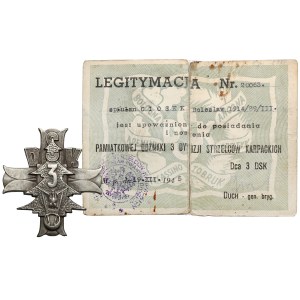 PSZnZ, Badge, 3rd Carpathian Rifle Division + ID card