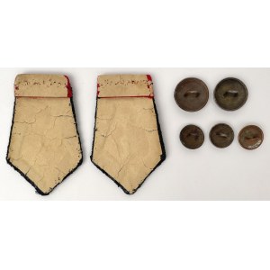 People's Republic of Poland, Polish State Railways—collar tabs and buttons—set (7 pieces)
