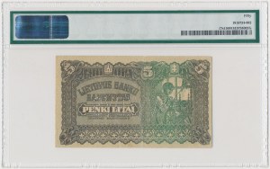Litwa, SPECIMEN 5 Litai 1922 - perforacja PAVYZDYS