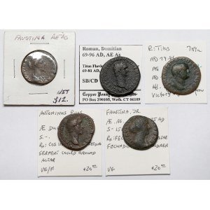 Cesarstwo Rzymskie, Asy i Dupondius - zestaw (5szt)