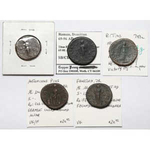 Cesarstwo Rzymskie, Asy i Dupondius - zestaw (5szt)