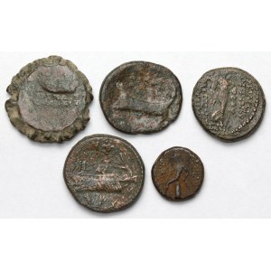 Grecia, monete di bronzo - set (5 pezzi)