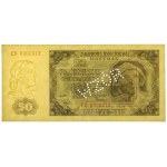 50 zł 1948 - EB 0000013 con perforazione WZÓR - il cosiddetto “modello Jaroszewicz”
