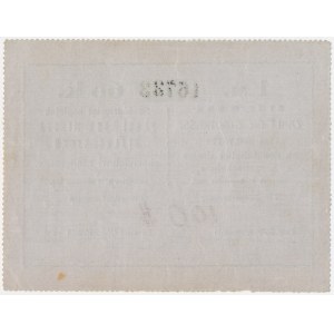 Białystok, 1 marka = 60 kopějek, 1915 – formulář s poznámkou „100 $“