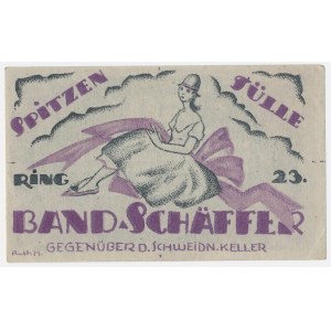 Wrocław (Breslau), Schäffer Band, tram ticket, 50 pfennigs, 1920