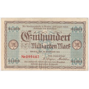 Wrocław (Breslau), 100 mld marek 1923