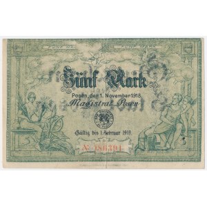 Poznań (Posen), 5 marks, 1918