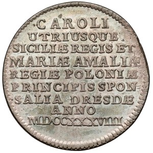 August III of Saxony, 2-grosz coin, 1738—wedding commemorative