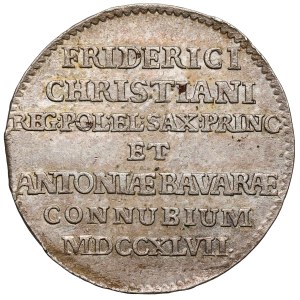 August III of Saxony, 2-groschen coin, 1747 – wedding commemorative