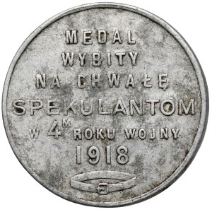 Medaglia antispeculativa di Varsavia 1918 – In onore degli speculatori